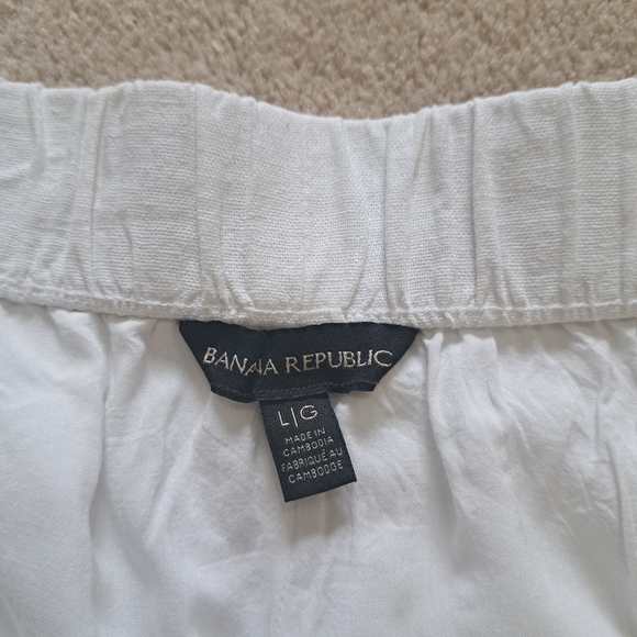 Banana Republic White Linen Blend Shorts Size Large Classic - Picture 7 of 12